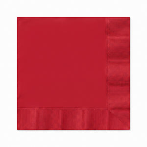 Vibrant Red Beverage Napkins - Party Essential - 5 In. X 5 In.