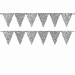 Sparkling Silver DIY Pennant Banner Kit - 20 ft