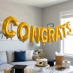 Gold Foil Letter C Balloon - Air-Filled Metallic Decor