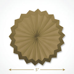 Elegant Gold Paper Parasol Fan Decoration - 5 Pack