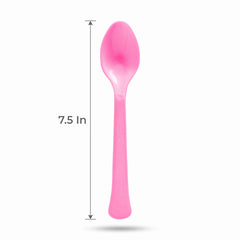 Bright Pink Plastic Spoon - 7.5 in.