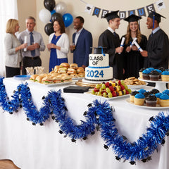Royal Blue Graduation Tinsel Garland Boa - 9 ft