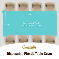 Aqua Blue Plastic Table Cover | Case of 48 - 54 In. x 108 In.