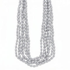 Silver Metallic Bead Necklace Set - 8 Pack