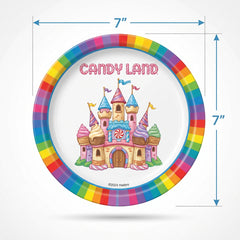 Candyland Birthday Party 7" Round Paper Plates