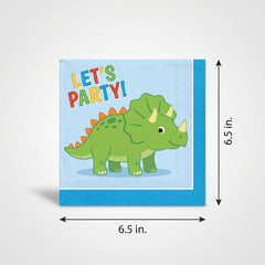 Dino Party Luncheon Napkins - 6.5 In. x 6.5 In. - 16ct