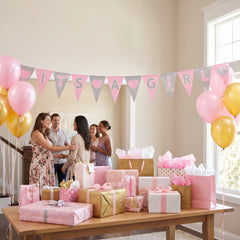 Lovely "It's a Girl" Baby Shower Banner