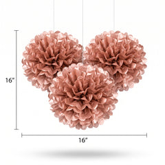 Rose Gold Fluffy Paper Decorations