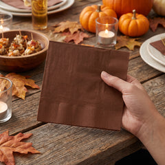 Chocolate Brown Luncheon Napkins - 6.5 in. x 6.5 in.