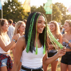Kiwi Green Tinsel Hair Extensions