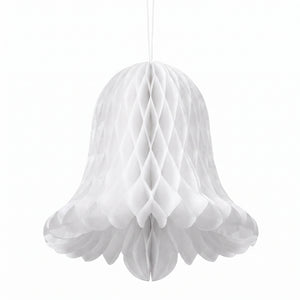 White Honeycomb Wedding Bell Hanging Decorations, 5-Inch, 4-Pack