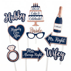 Navy Love Wedding Photo Booth Kit with Props