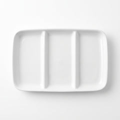 White Plastic Compartment Serving Tray - 14.25" x 9.5"