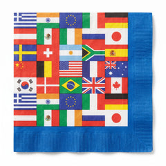 International Flag Lunch Napkins - 6.5 In. x 6.5 In. - 16 Pack
