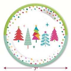 Merry Everything Christmas Paper Plates, 7-Inch, 18 Count