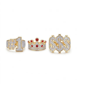 Bling Rings Costume Set - Silver, 3-Pack