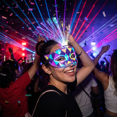 Light-Up Fiber Optic Harlequin Masquerade Mask