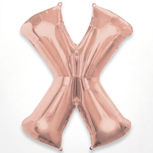 Rose Gold Foil Letter X Balloon