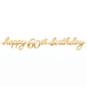Golden Age 60th Birthday Gold Letter Banner