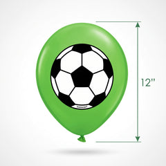 Goal Getter Soccer Balloons - 12" Green Latex, 5-Pack