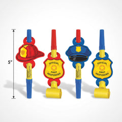 First Responders Themed Party Blowout Noisemakers, 8-Pack