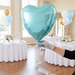 Stunning Caribbean Blue Heart Foil Balloon