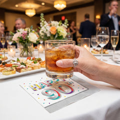 Here's to 90 Birthday Beverage Napkins - 16 Pack - 5 In. X 5 In.