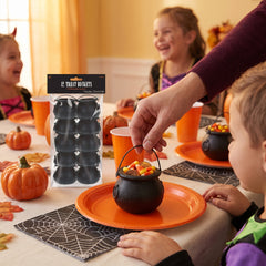 Black Halloween Candy Cauldrons - 12 Pack