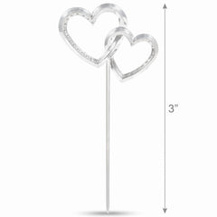 Electroplated Heart Cake Picks for Weddings