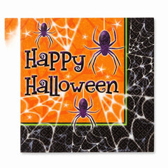 Spooky Halloween Spider Web Beverage Napkins - 5 In. X 5 In.
