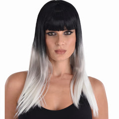 Black and White Ombre Halloween Wig