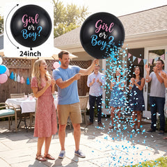 "Girl or Boy?" Gender Reveal Confetti Balloon - 24-Inch