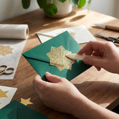 Gold Star Geometric Eid Placemat, 15-Inch