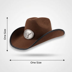 Kids' Brown Cowboy Hat with Silver Medallion