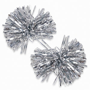 Silver Pom-Poms 2-Pack - Team Spirit Accessories