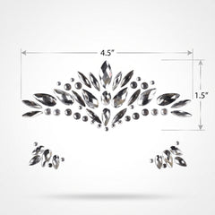 Silver Self-Adhesive Face Jewels - 1.5" x 4.5"