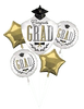 Satin Caps Off Graduation 30" Foil Balloon Bouquet - 5 Piece Set