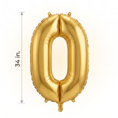 Gold Number 0 Foil SuperShape Balloon