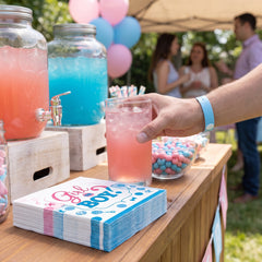 "Girl or Boy?" Gender Reveal Beverage Napkins - 16-Pack - 5 In. X 5 In.