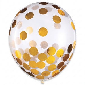Metallic Gold Confetti Latex Balloons, 12-Inch, 6-Pack