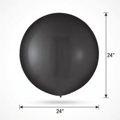 Elegant Black Latex Balloons - 24" (4 Pack)