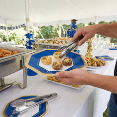 Premium Royal Blue Octagonal Paper Plates - 10.5" & 7.5