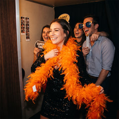 Vibrant Orange Feather Boa - 72" Costume Accessory