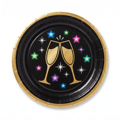 Starlight New Year's Eve Round Paper Plates, 6.75-Inch, 20-Pack