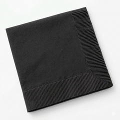 Go Brightly Black Luncheon Napkins - 5 in. x 5 in. - 32 Count