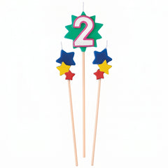 Star Birthday Candle Set with Number 2