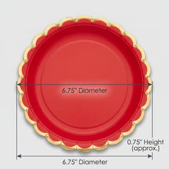 Vibrant Red 6.75" Paper Plates