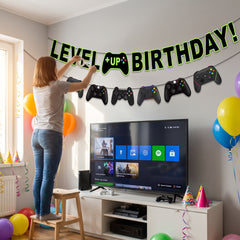 Level Up Birthday Banner Kit with Game Controller Design