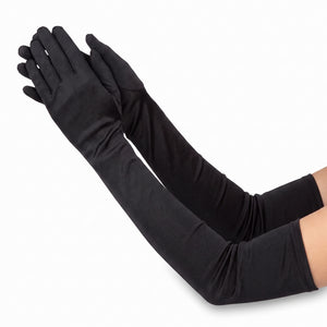 Elegant Adult Extra Long Black Gloves for Costumes