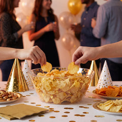 Elegant Gold Polka Dot Plastic Serving Bowl - 6.1 In.